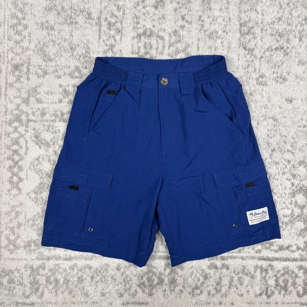 Bimini Bay Outfitters Shorts Men's Cargo Performance Outdoor Nylon Blue Size 30